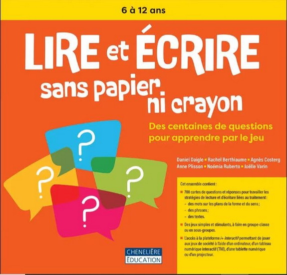 Image Lire et écrire sans papier ni crayon : des centaines de questions pour apprendre par le jeu