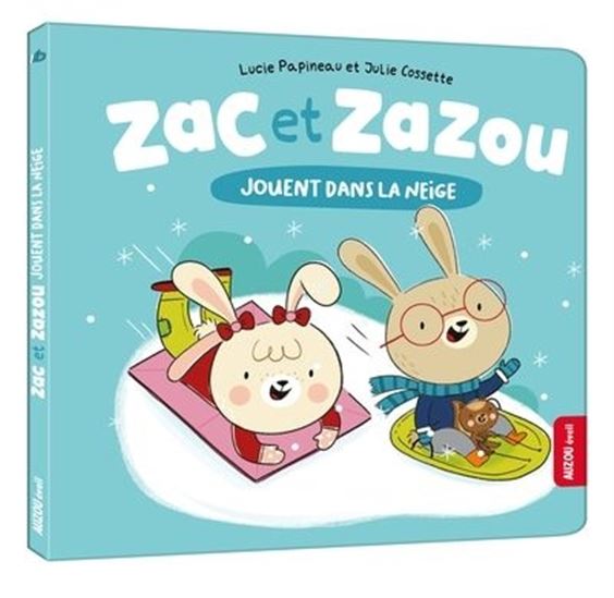Image Zac et Zazou jouent dans la neige
