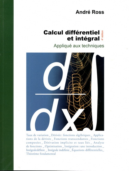 Image Calcul différentiel et intégral appliqué aux techniques, 4e édition