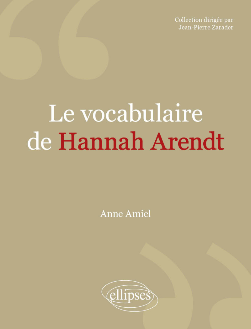 Image Le vocabulaire de Hannah Arendt