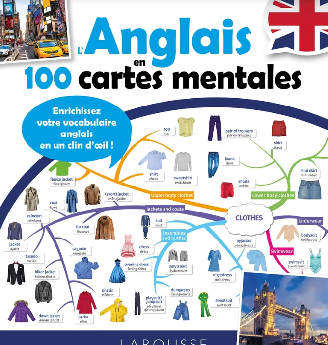 Image L'anglais en 100 cartes mentales : enrichissez votre vocabulaire anglais en un clin d'œil!