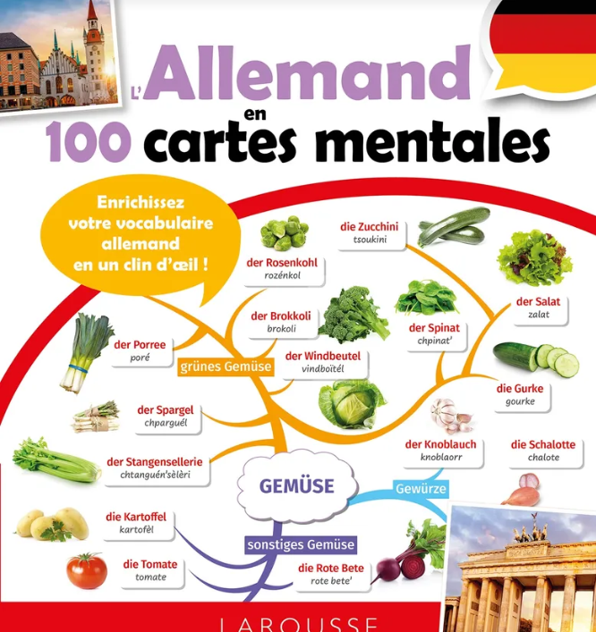 Image L'allemand en 100 cartes mentales : enrichissez votre vocabulaire allemand en un clin d'oeil !