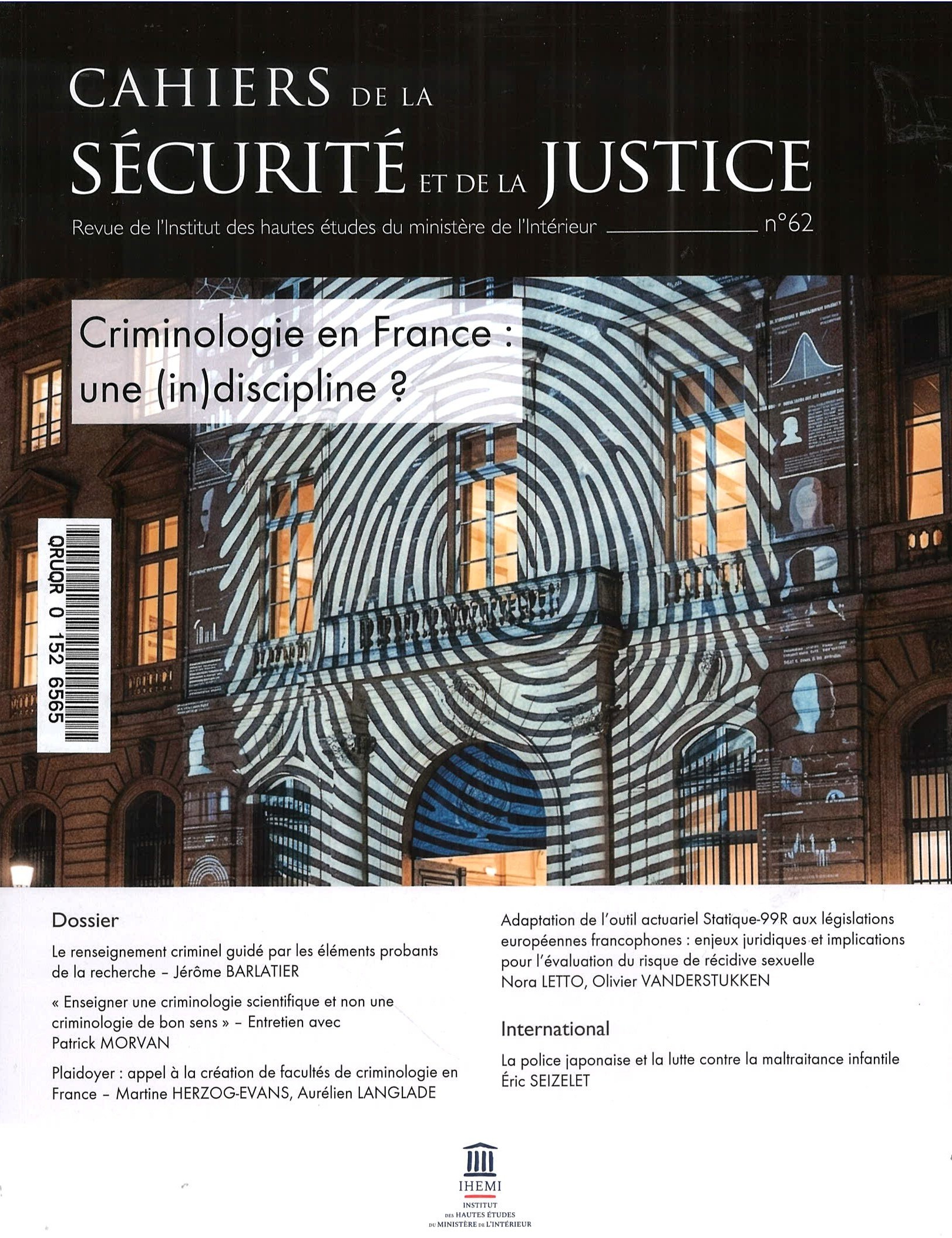 Image Les cahiers de la sécurité et de la justice n°62