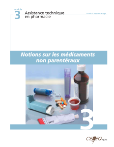 Image Notions sur les médicaments non parentéraux